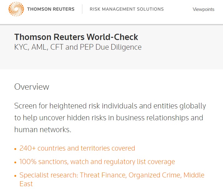Anche se Thomsono Reuters si rifiuta di considerarla tale, World-Check è una vera “lista nera” a livello mondiale.