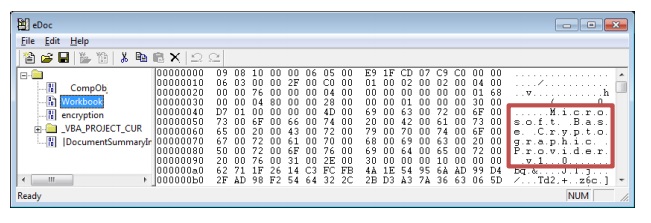 Codice offuscato da crittografia, ma con una password predefinita che il programma prova automaticamente. 
