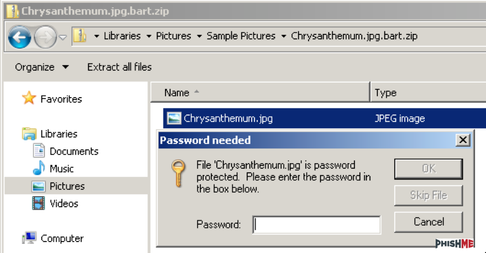 Niente doppia chiave: Bart usa il sistema di compressione ZIP con protezione della password. Tanto i file sono cifrati con AES…