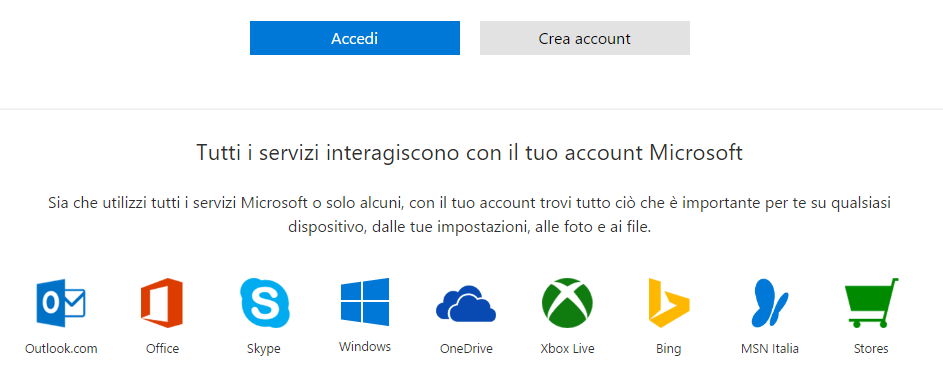Un solo account per ogni servizio Microsoft...