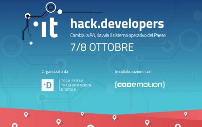 Hack.developers: a ottobre l’hackethon per la Pubblica Amministrazione