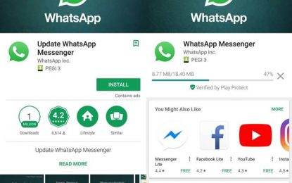 Falso WhatsApp su Google Play. E lo scarica 1 milione di utenti…