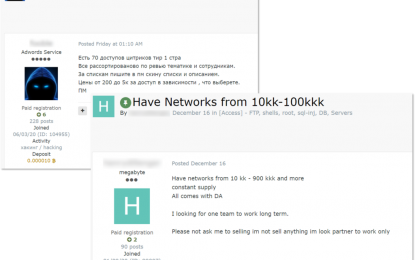 Boom di vendite online di accessi (hackerati) alle reti