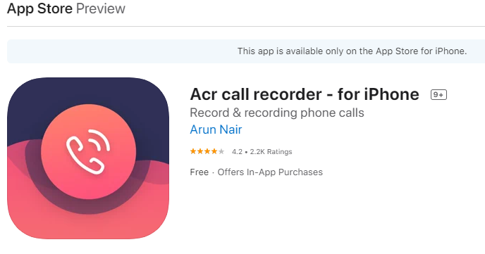 Acr call recorder