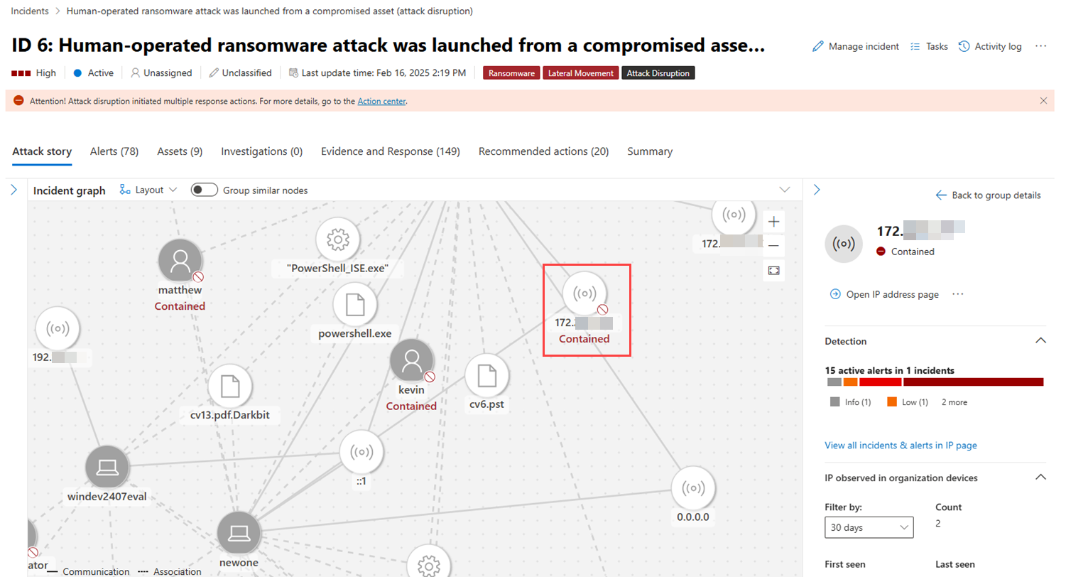 Defender for Endpoint blocco IP